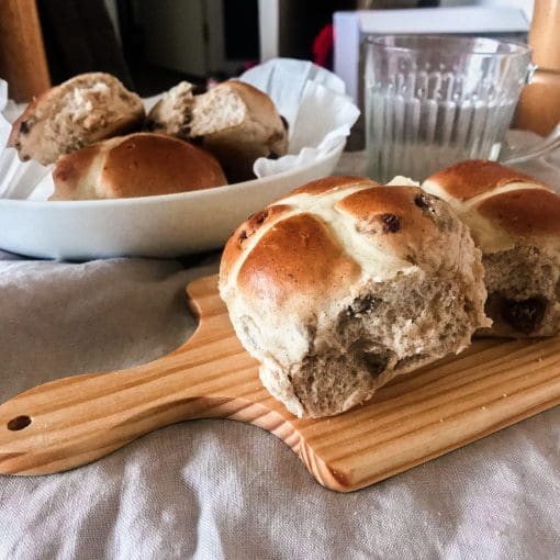 plant based hot cross buns