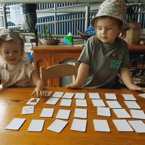 children playing memory
