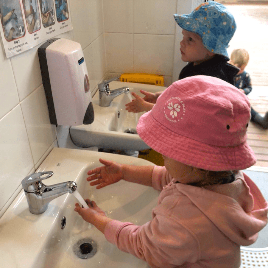 RIE Toilet Learning with Rosie hand washing
