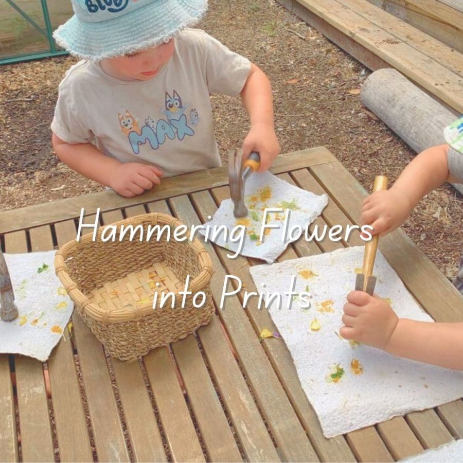 hammering flowers into prints