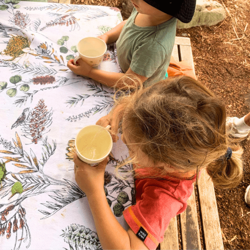 RIE active participant cups tea